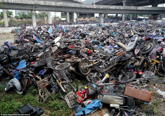 Motorbike graveyard China